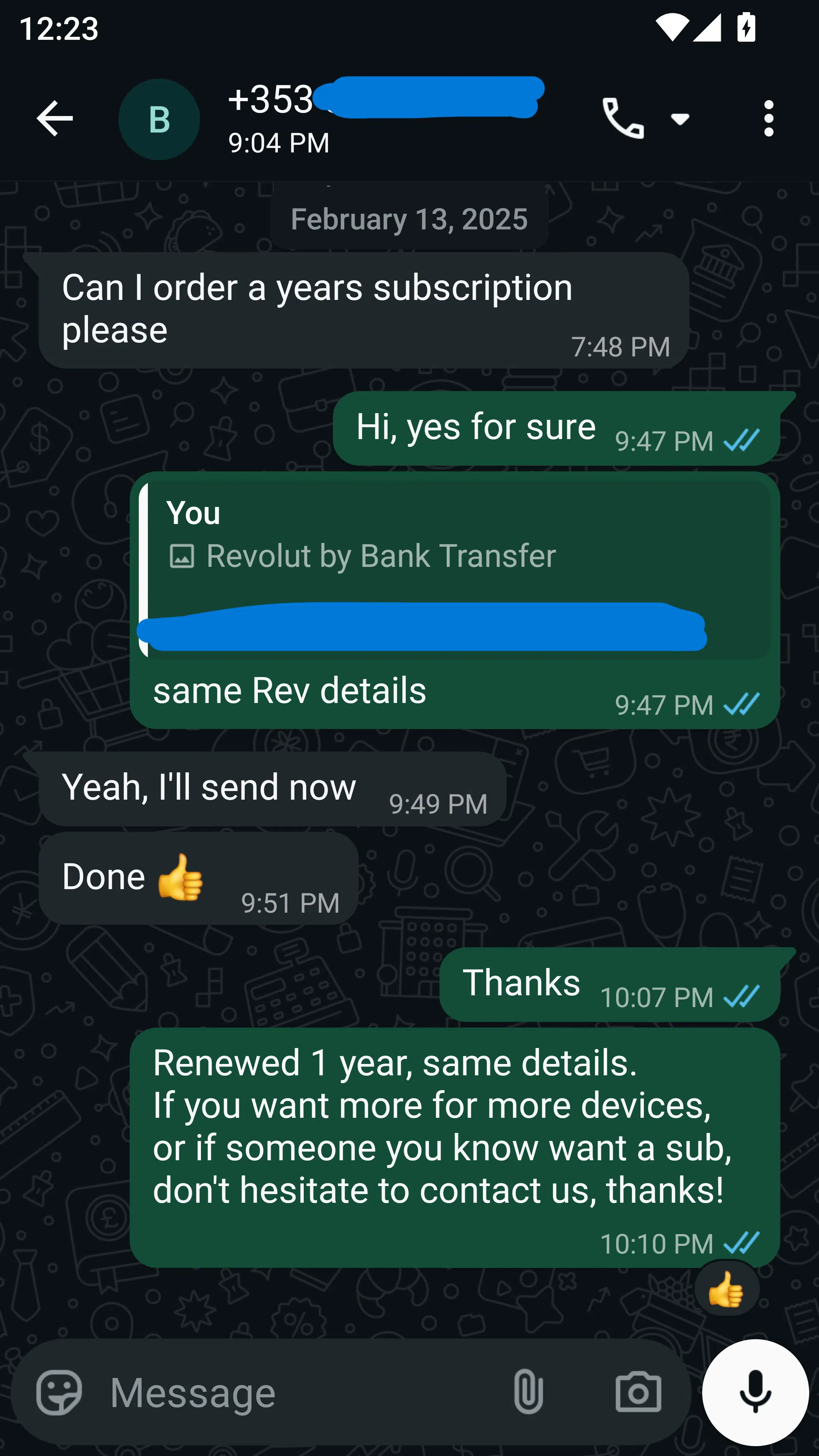 Customer proof