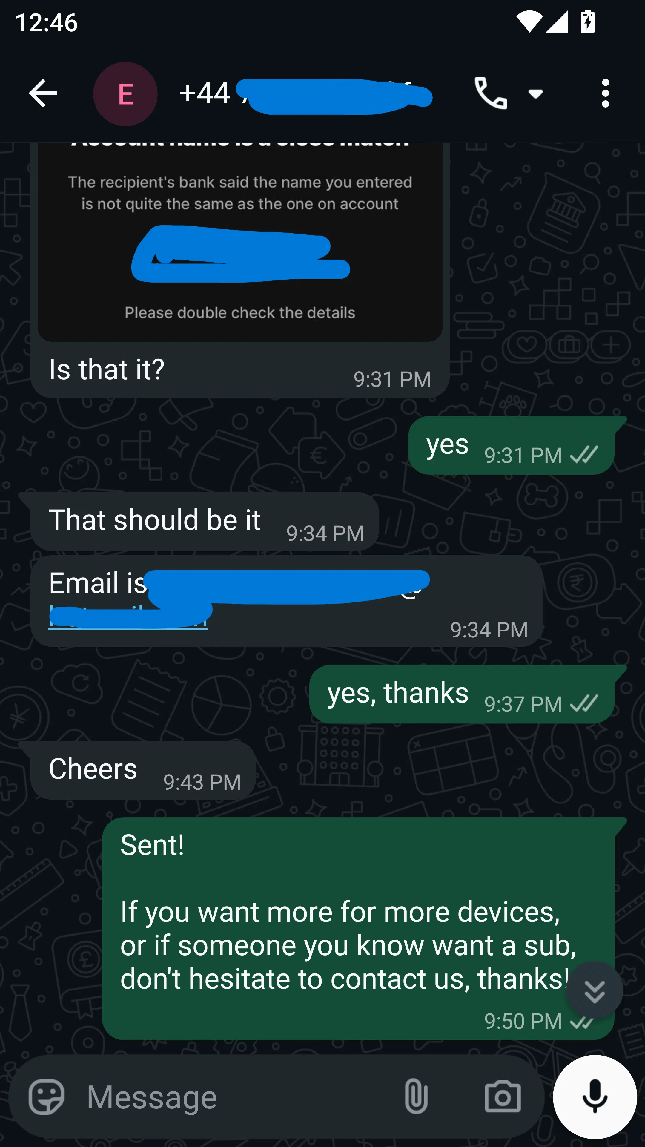 Customer proof